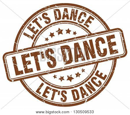 let's dance brown grunge round vintage rubber stamp