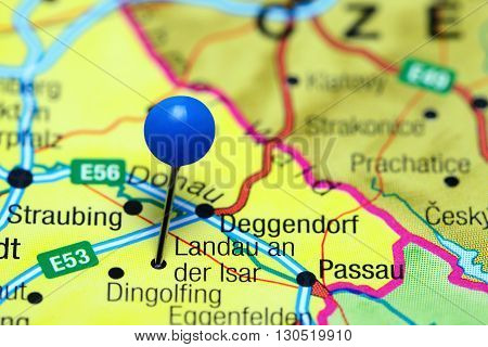Landau an der Isar pinned on a map of Germany