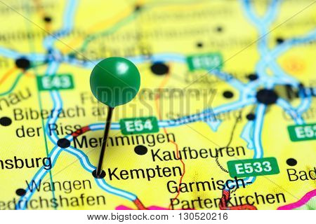 Kempten pinned on a map of Germany