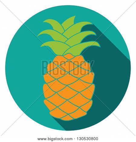 Flat Pineapple Icon Colorful.