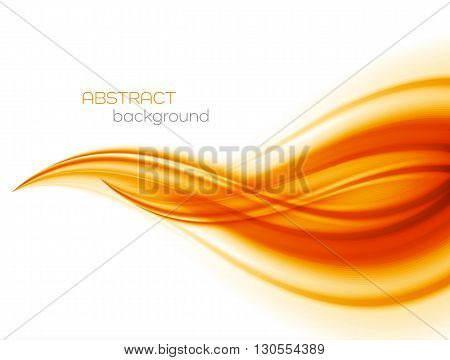 Abstract orange color wave design element. Abstract smooth color wavy vector. Curve flow orange motion illustration. Orange smooth wave lines. Orange wave