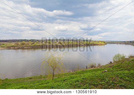 Beautiful landscape of Oka river in Tarusa
