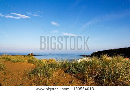View From The Sand Dunes On Bude Seafront