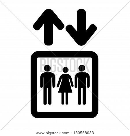 Lift or elevator symbol on white background