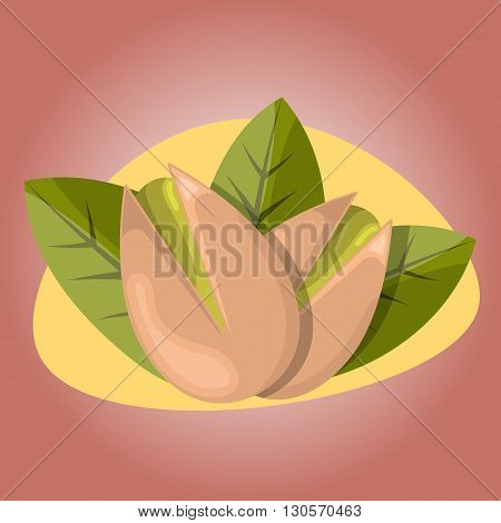 Pistachios colorful icon. Vector illustration in cartoon style