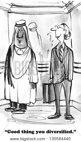 Business cartoon about diversifying investments to make more money.