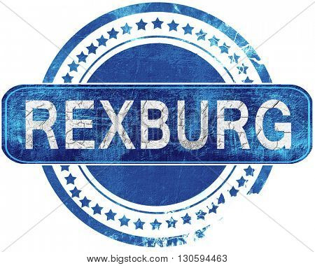 rexburg grunge blue stamp. Isolated on white.