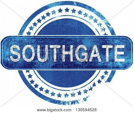 southgate grunge blue stamp. Isolated on white.