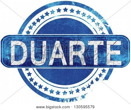 duarte grunge blue stamp. Isolated on white.
