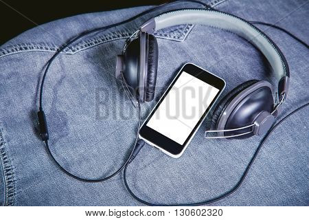 Listen To Music, Phone, Shirt And Headphones