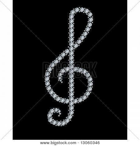 Diamante treble clef