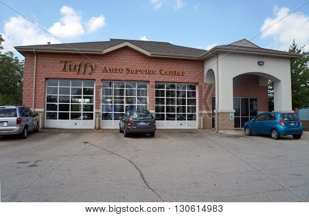 JOLIET, ILLINOIS / UNITED STATES - AUGUST 16, 2015: One may have one's automobile repaired at the Tuffy Auto Service Center in Joliet.