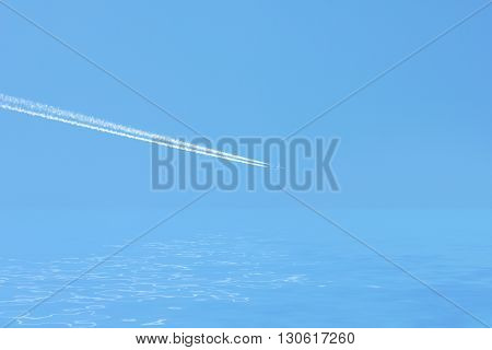 beautiful celestial landscape with sunny blue sky
