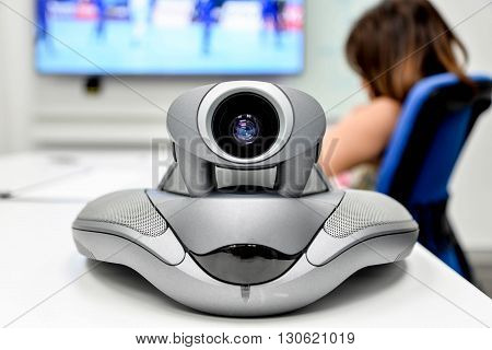 Video conference device for long distance communication