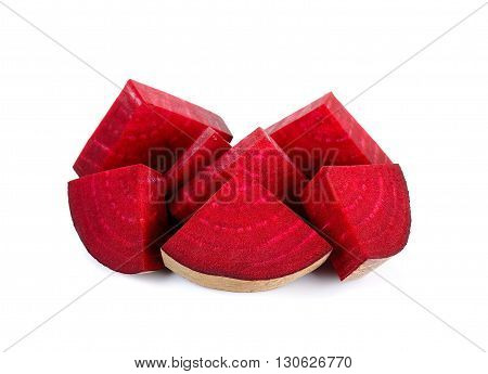 Sliced Beetroot Isolated On The White Background