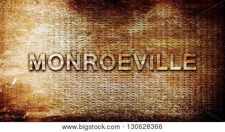 monroeville, 3D rendering, text on a metal background