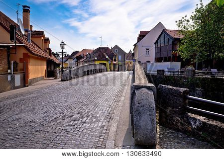 Streets of old Samobor town Prigorje Croatia
