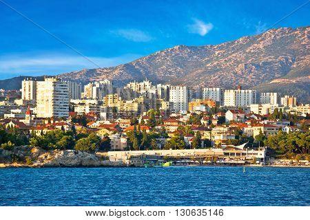 City of Split waterfront view from sea Dalmatia Croatia