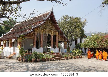 LUANG PROBING, LAOS - FEBRUARY 10, 2016: Wat Sop Sickharam, one of the temples in Luang Prabang on February 10, 2016 in Laos, Asia