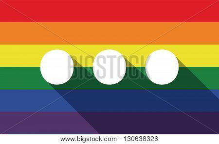 Long Shadow Gay Pride Flag With  An Ellipsis Orthographic Sign