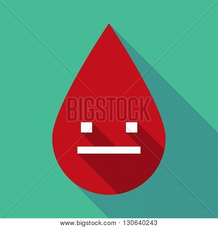 Long Shadow Blood Drop With A Emotionless Text Face