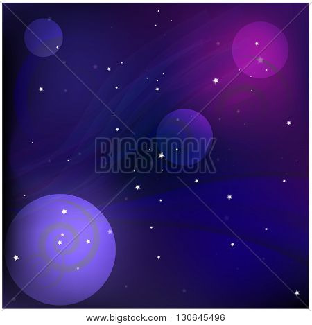 a huge space filled with planets, stars , black holes.
