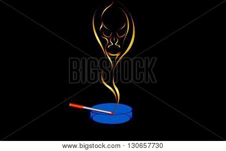 Vector illustration of a Smoking is harmful to health