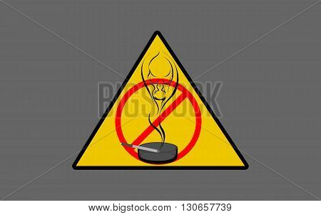 Vector illustration of no Smoking, forbidden, impossible