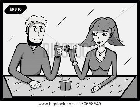 Cartoon. Vector illustration. Pop art retro style. Comics strip