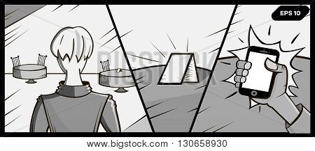 Cartoon. Vector illustration. Pop art retro style. Comics strip
