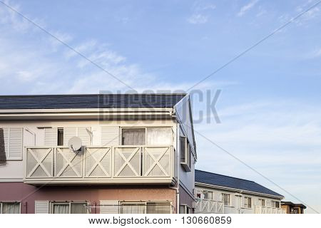 Aichi JAPAN -September 15, 2015:Home and blue sky background in Aichi JAPAN.house or home for Rent on September 15, 2015.