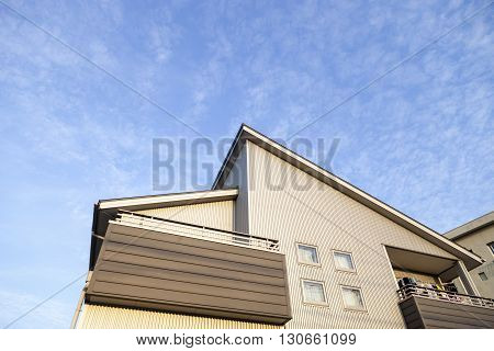 Aichi JAPAN -September 15, 2015:Home and blue sky background in Aichi JAPAN.house or home for Rent on September 15, 2015.
