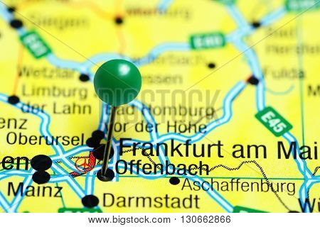 Offenbach pinned on a map of Germany