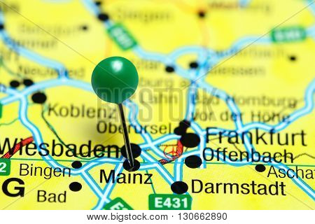Mainz pinned on a map of Germany