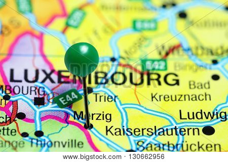 Merzig pinned on a map of Germany