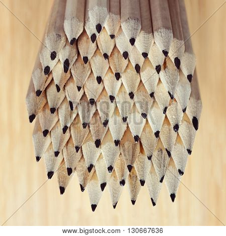 pencil composition still life with wooden background