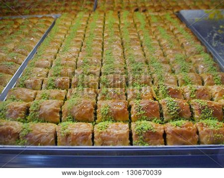 traditional middle eastern sweet pastry Baklava cuisine