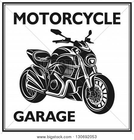 sport motorcycle monochrome quality label vector set