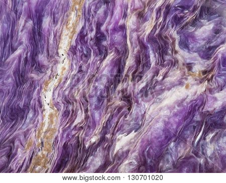 Background From Tumbled Charoite Gemstone