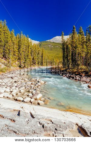 Sunwapta Falls, Jasper National Park In Alberta, Canada