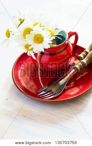 Spring Time Interior With Flowers