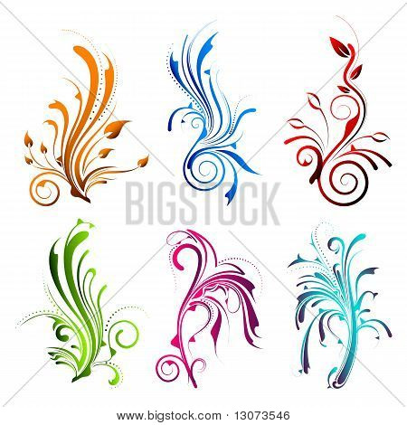 Renkli Floral Swirls