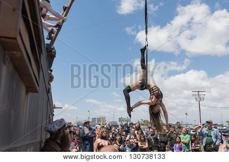 Acrobatic Girl Performing