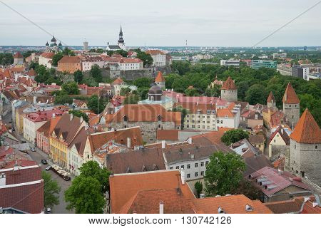 Vyshgorod - a historical center of Tallinn, urban landscape. Estonia