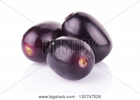 Jambolan Plum Or Java Plum On White Background