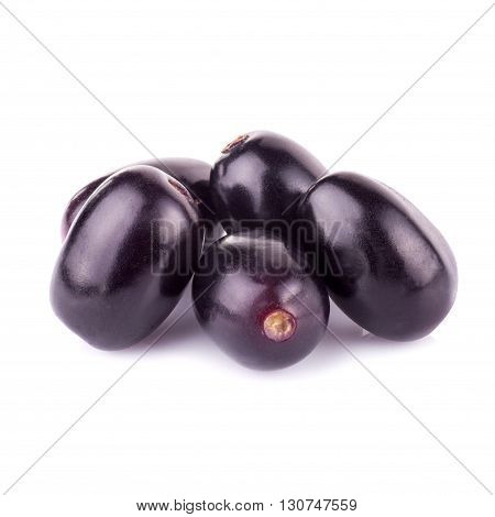 Jambolan Plum Or Java Plum On White Background
