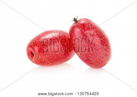 Ripe Elaeagnus Latifolia Fruits Isolated On White Background.