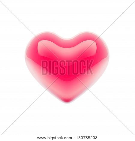3d Glossy Pink Heart Valentine's Day Background