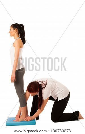Physiotherapy - Therapist Doing   Excercises For Improving Coordination And Stability With A Patient