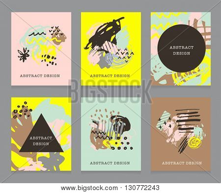 Creative hand drawn backgrounds and greeting cards. Party, birthday, wedding, mothers day invitations